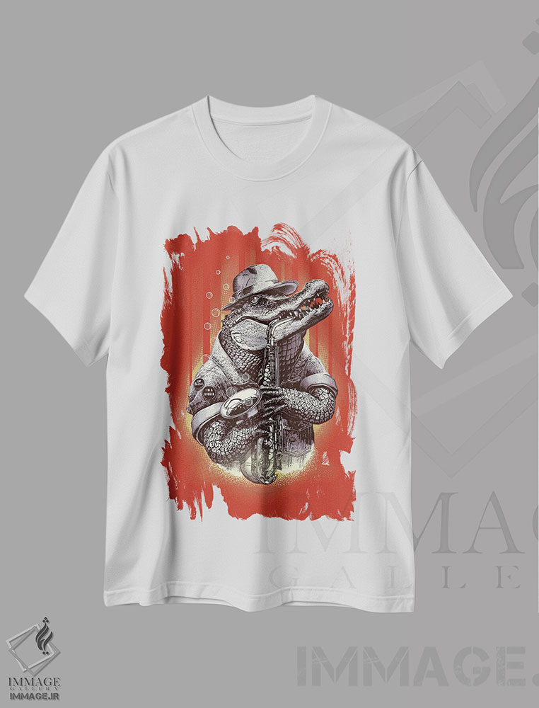 تیشرت طرح دار راک کروکودیل، تزئینی اثر آدام لاولس | immage.ir
