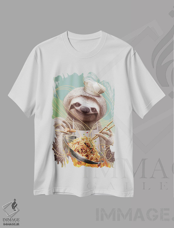 تیشرت طرح دار کُندرو آشپز نودل سرخ شده، هنر دیجیتال اثر آدام لاولس | immage.ir