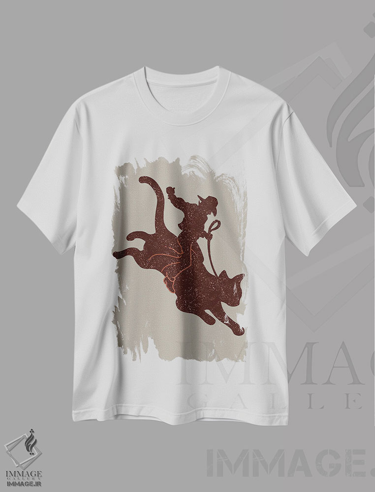 تیشرت طرح دار گربه سوارکار رویدیو، هنر دیجیتال اثر آدام لاولس | immage.ir
