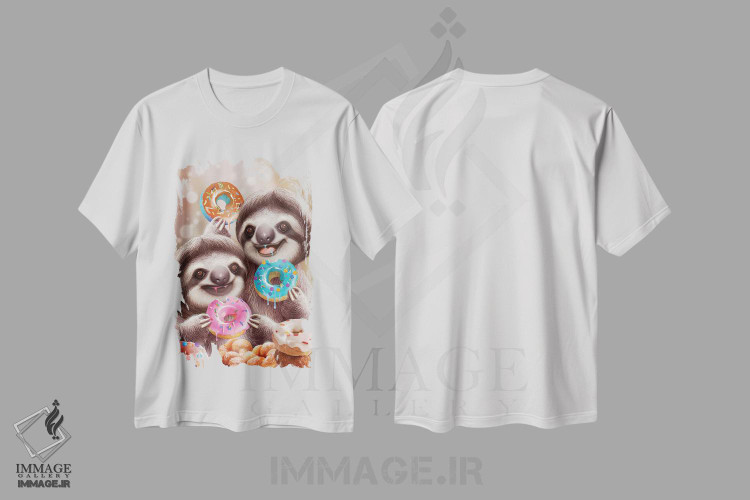 تیشرت طرح دار کُندروها دونات می خورند، هنر دیجیتال اثر آدام لاولس | immage.ir