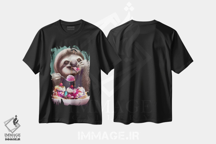 تیشرت طرح دار کُندرو مشغول خوردن بستنی، هنر دیجیتال اثر آدام لاولس | فروشگاه ایماژ