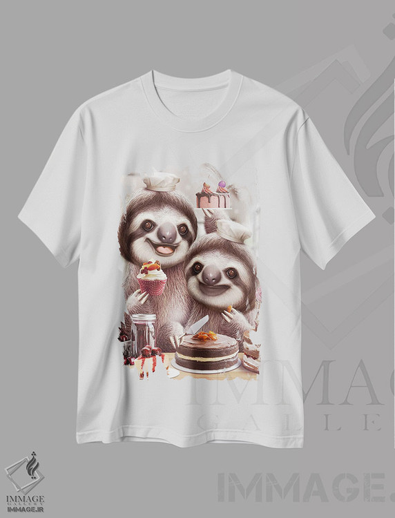 تیشرت طرح دار کُندروها در حال پخت کیک، هنر دیجیتال اثر آدام لاولس | immage.ir