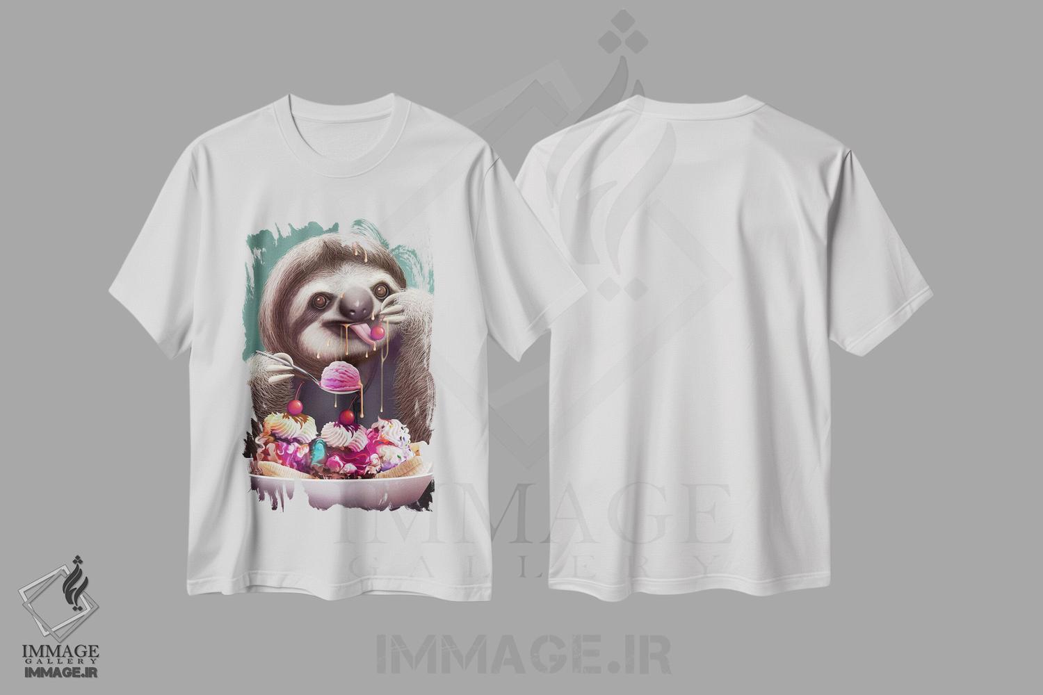 تیشرت طرح دار کُندرو مشغول خوردن بستنی، هنر دیجیتال اثر آدام لاولس | immage.ir