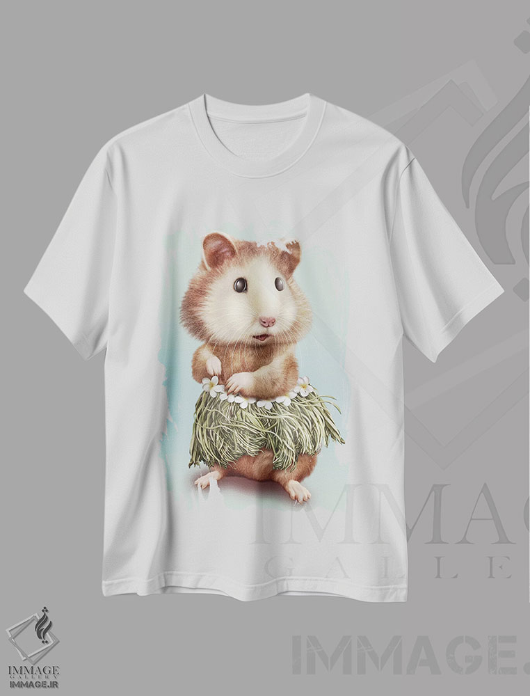 تیشرت طرح دار همستر هولا، تزئینی اثر آدام لاولس | immage.ir