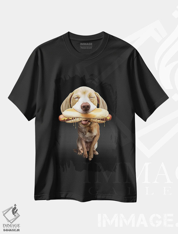 تیشرت طرح دار هات داگ، تزئینی اثر آدام لاولس | فروشگاه ایماژ