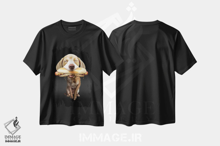 تیشرت طرح دار هات داگ، تزئینی اثر آدام لاولس | فروشگاه ایماژ