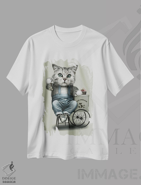 تیشرت طرح دار فروشنده بستنی، تزئینی اثر آدام لاولس | immage.ir