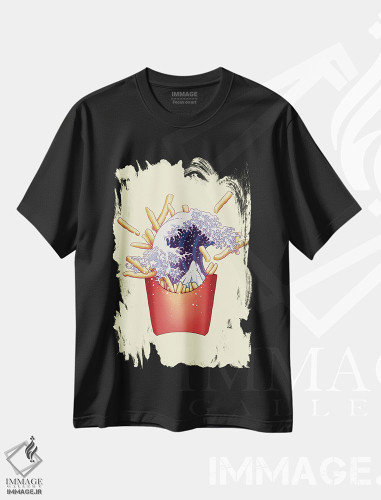 تیشرت طرح دار سیب زمینی سرخ شدهٔ کاناگاوا، تزئینی اثر آدام لاولس | فروشگاه ایماژ