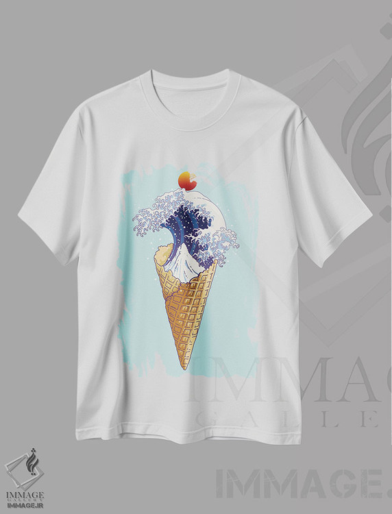 تیشرت طرح دار بستنی کاناگاوا، تزئینی اثر آدام لاولس | immage.ir