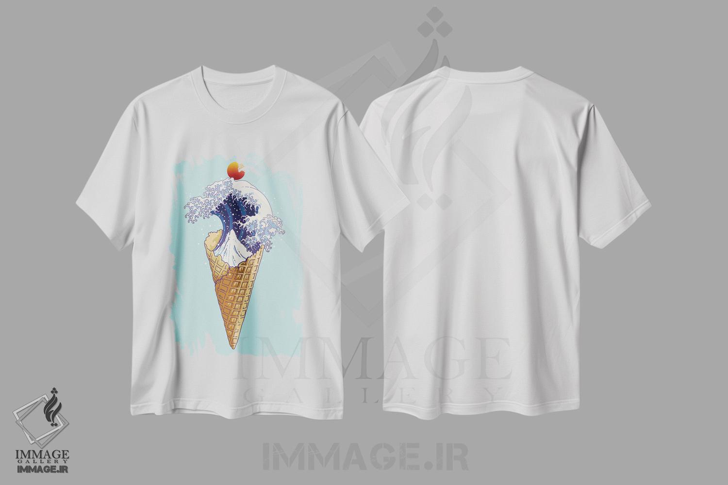 تیشرت طرح دار بستنی کاناگاوا، تزئینی اثر آدام لاولس | immage.ir