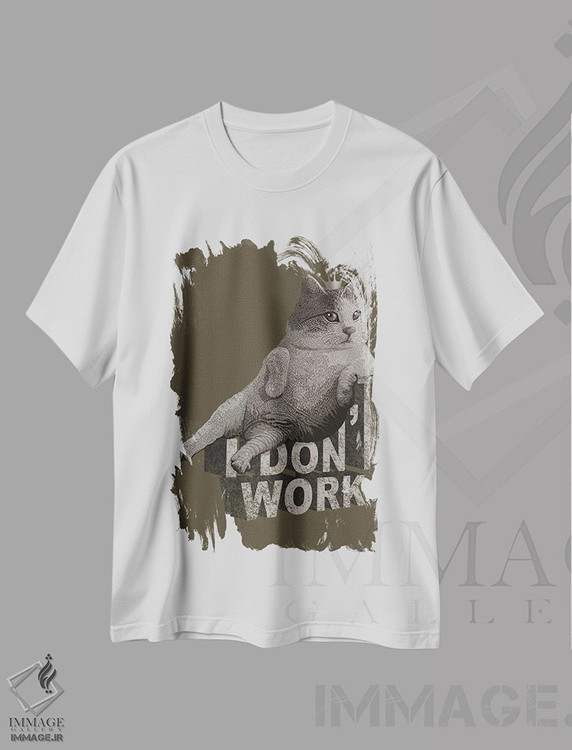 تیشرت طرح دار گربه پادشاه، تزئینی اثر آدام لاولس | immage.ir