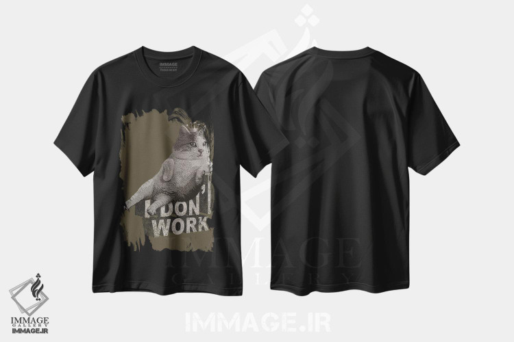 تیشرت طرح دار گربه پادشاه، تزئینی اثر آدام لاولس | فروشگاه ایماژ