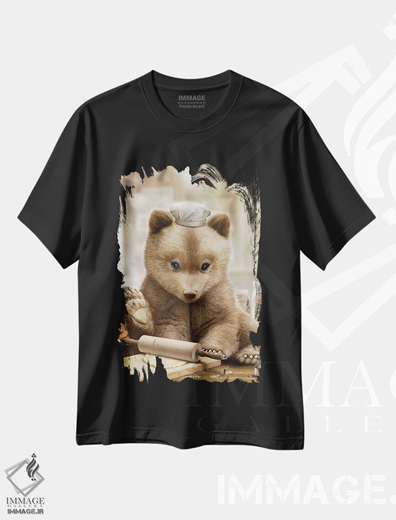 تیشرت طرح دار خرس سرآشپز، تزئینی اثر آدام لاولس | فروشگاه ایماژ