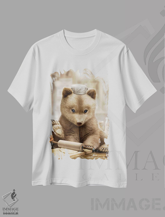 تیشرت طرح دار خرس سرآشپز، تزئینی اثر آدام لاولس | immage.ir