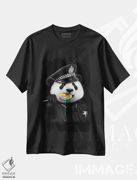 تیشرت طرح دار پلیس آب نبات چوبی، تزئینی اثر آدام لاولس | فروشگاه ایماژ