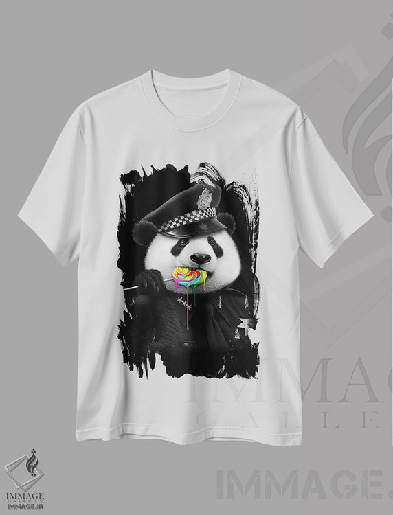 تیشرت طرح دار پلیس آب نبات چوبی، تزئینی اثر آدام لاولس | immage.ir