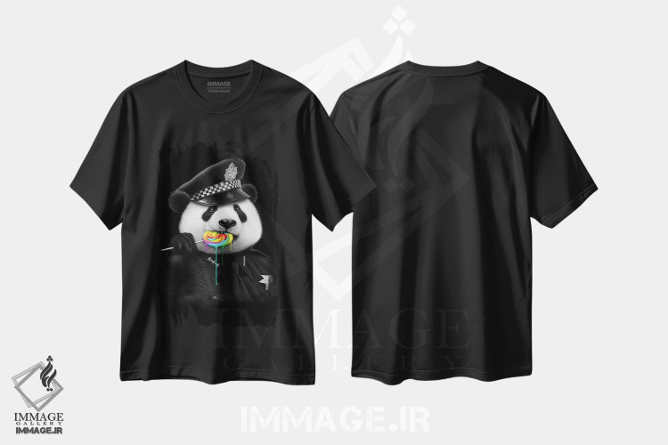 تیشرت طرح دار پلیس آب نبات چوبی، تزئینی اثر آدام لاولس | فروشگاه ایماژ