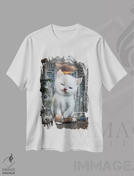 تیشرت طرح دار حمله میو، تزئینی اثر آدام لاولس | immage.ir