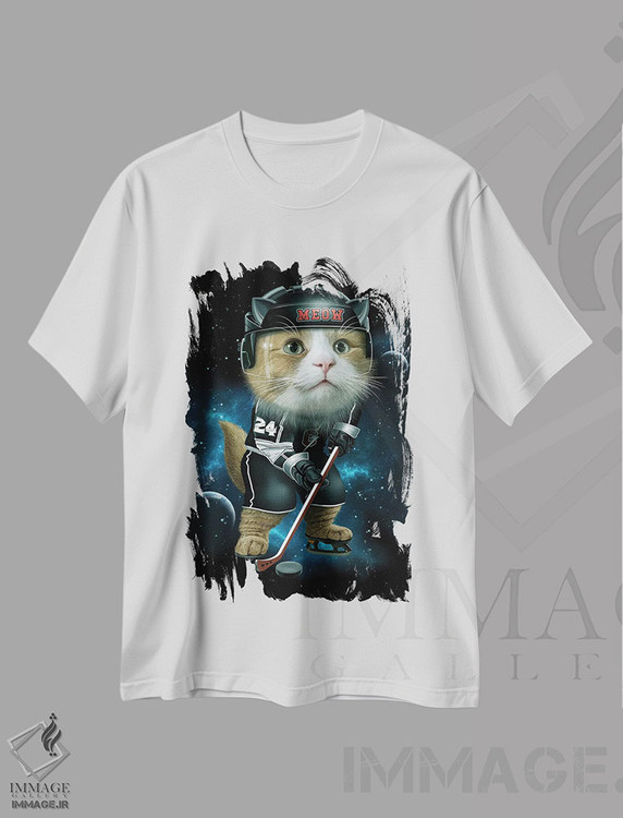 تیشرت طرح دار هاکی روی یخ میو، تزئینی اثر آدام لاولس | immage.ir