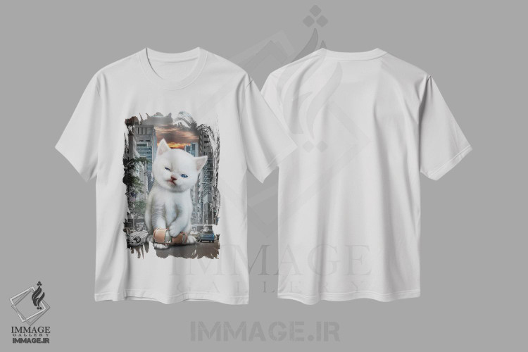 تیشرت طرح دار حمله میو، تزئینی اثر آدام لاولس | immage.ir