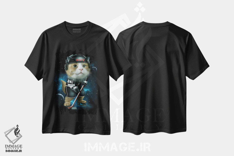 تیشرت طرح دار هاکی روی یخ میو، تزئینی اثر آدام لاولس | فروشگاه ایماژ