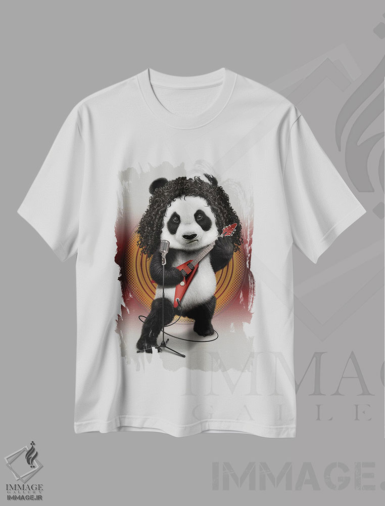 تیشرت طرح دار پاندای فلزی، تزئینی اثر آدام لاولس | immage.ir