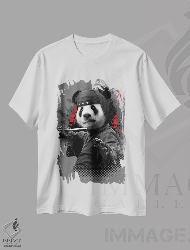 تیشرت طرح دار پاندای نینجا، تزئینی اثر آدام لاولس | immage.ir