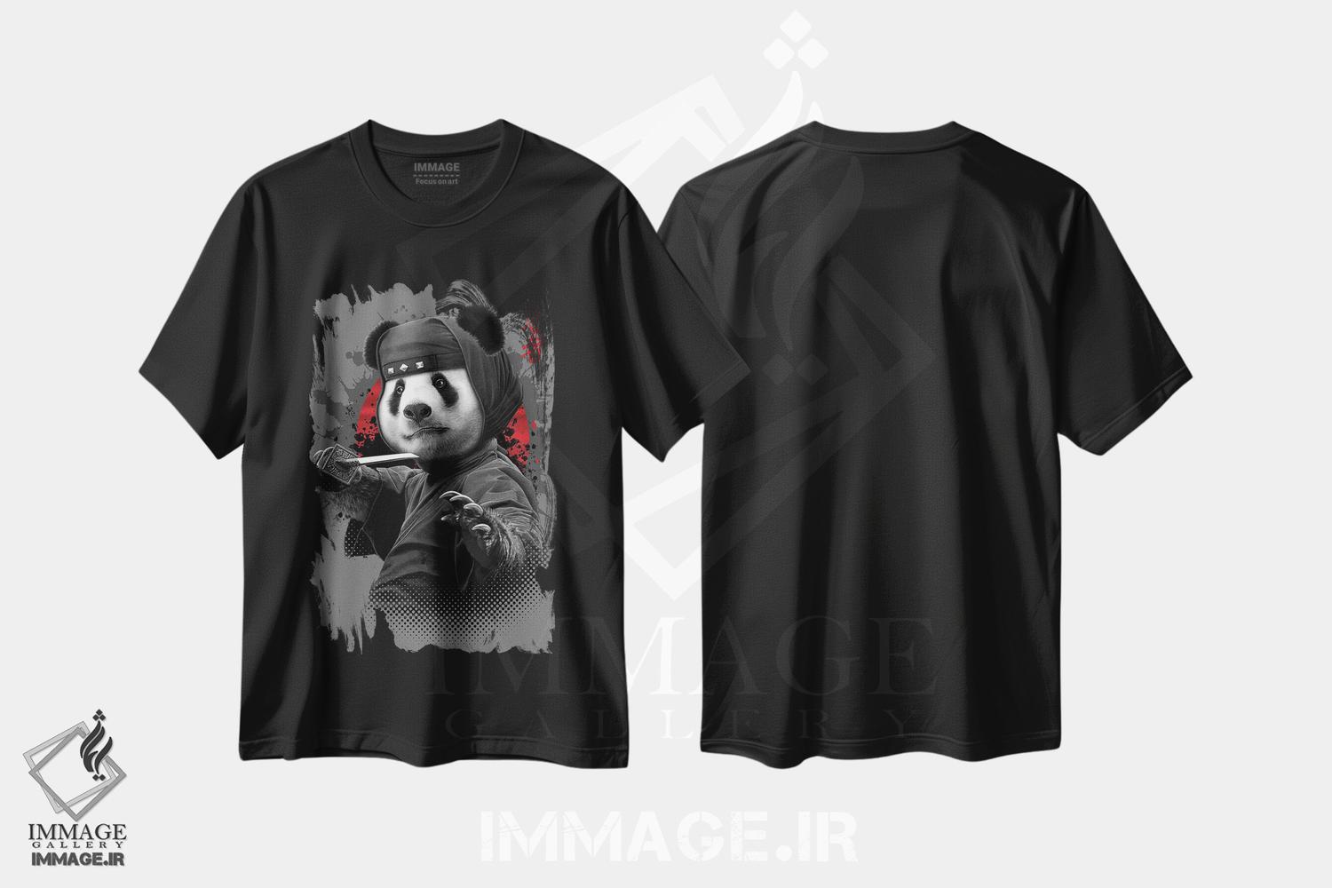 تیشرت طرح دار پاندای نینجا، تزئینی اثر آدام لاولس | فروشگاه ایماژ