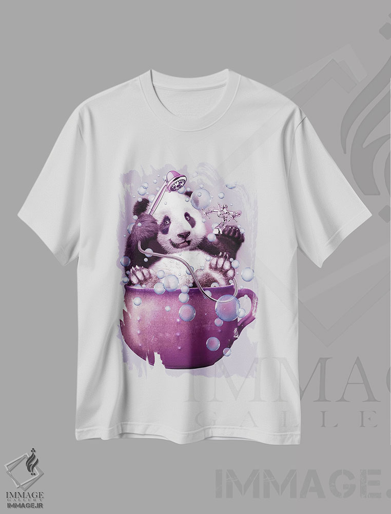 تیشرت طرح دار حمام پاندا، تزئینی اثر آدام لاولس | immage.ir