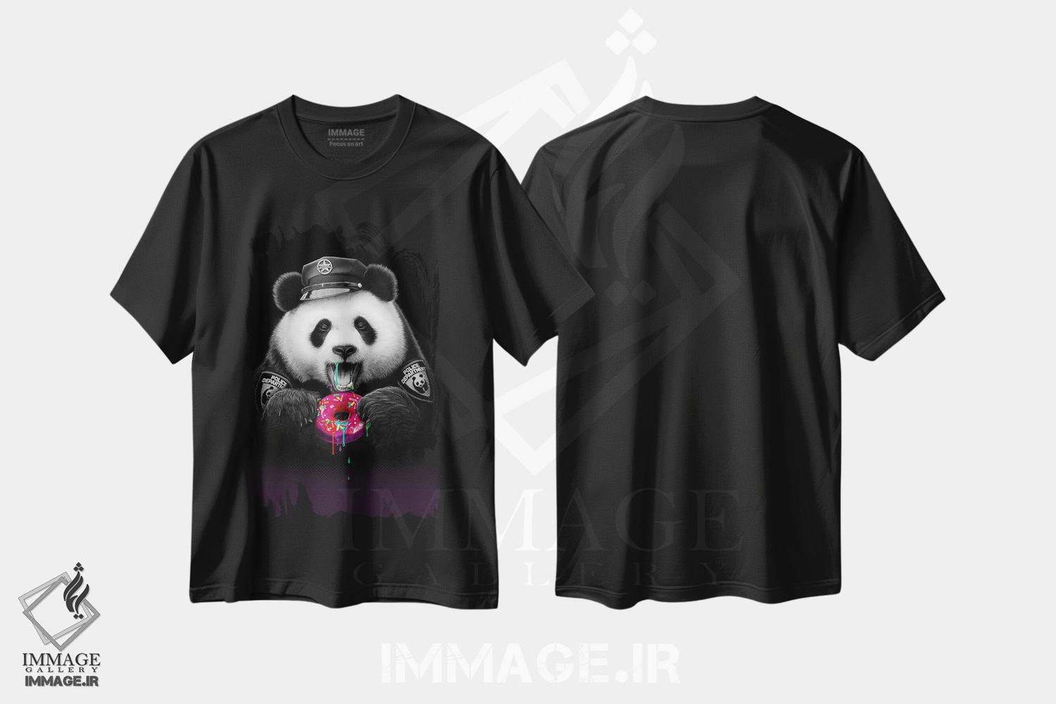 تیشرت طرح دار پاندا عاشق دونات، تزئینی اثر آدام لاولس | فروشگاه ایماژ