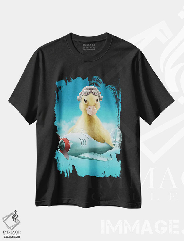 تیشرت طرح دار اردک خلبان، تزئینی اثر آدام لاولس | فروشگاه ایماژ