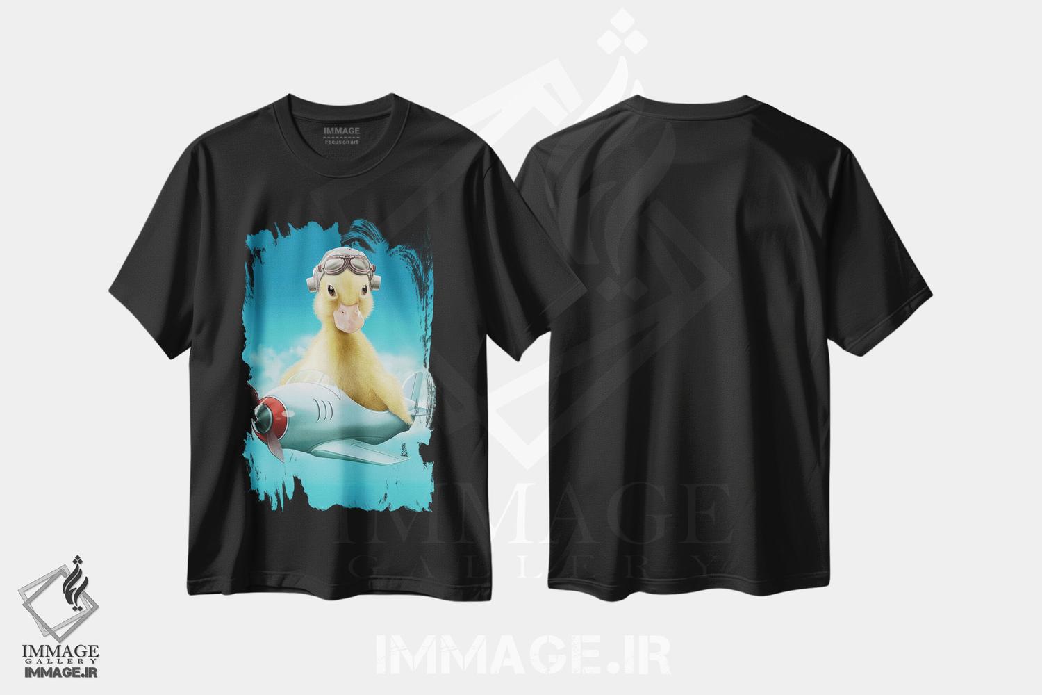 تیشرت طرح دار اردک خلبان، تزئینی اثر آدام لاولس | فروشگاه ایماژ