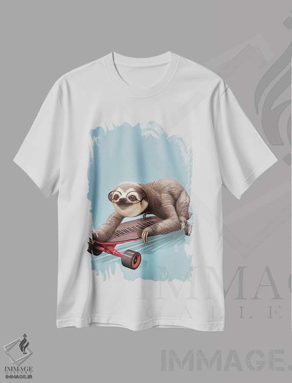 تیشرت طرح دار تنبل اسکیت باز، تزئینی اثر آدام لاولس | immage.ir