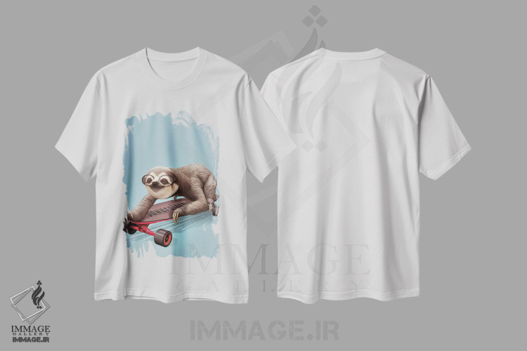 تیشرت طرح دار تنبل اسکیت باز، تزئینی اثر آدام لاولس | immage.ir