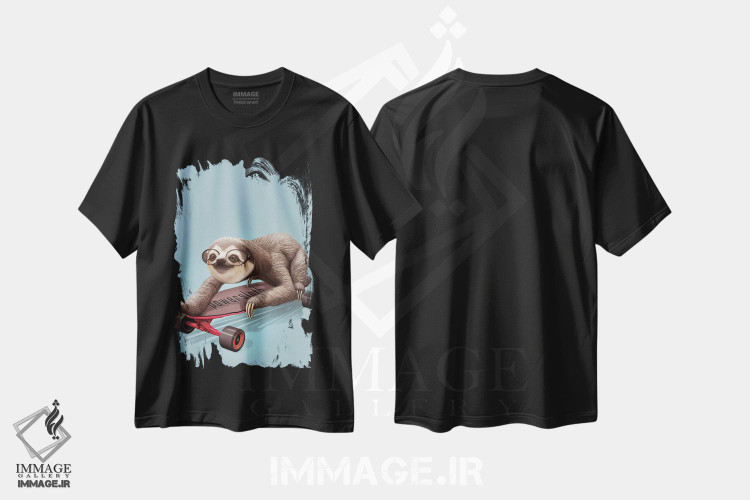 تیشرت طرح دار تنبل اسکیت باز، تزئینی اثر آدام لاولس | فروشگاه ایماژ