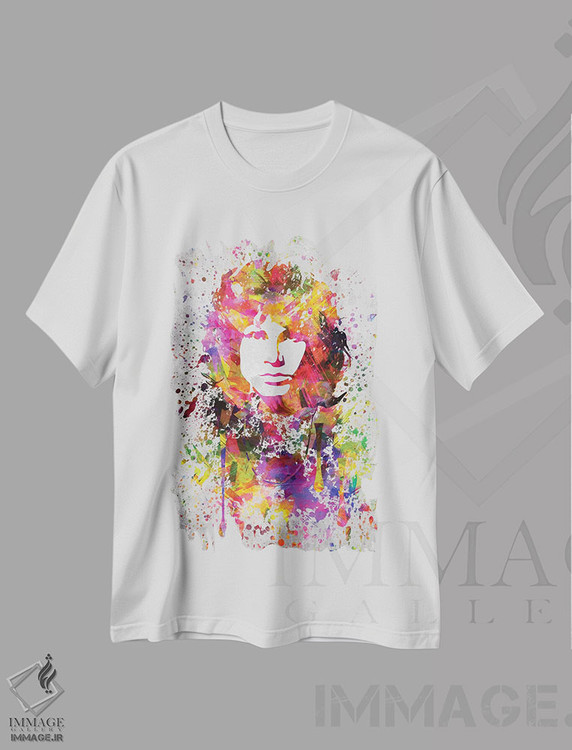 تیشرت طرح دار جیم موریسون، هنر فاخر معاصر اثر پیکسل کهنه | immage.ir
