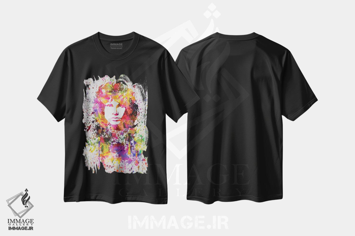 تیشرت طرح دار جیم موریسون، هنر فاخر معاصر اثر پیکسل کهنه | فروشگاه ایماژ