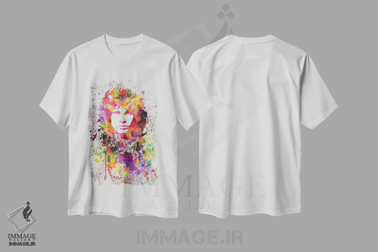 تیشرت طرح دار جیم موریسون، هنر فاخر معاصر اثر پیکسل کهنه | immage.ir