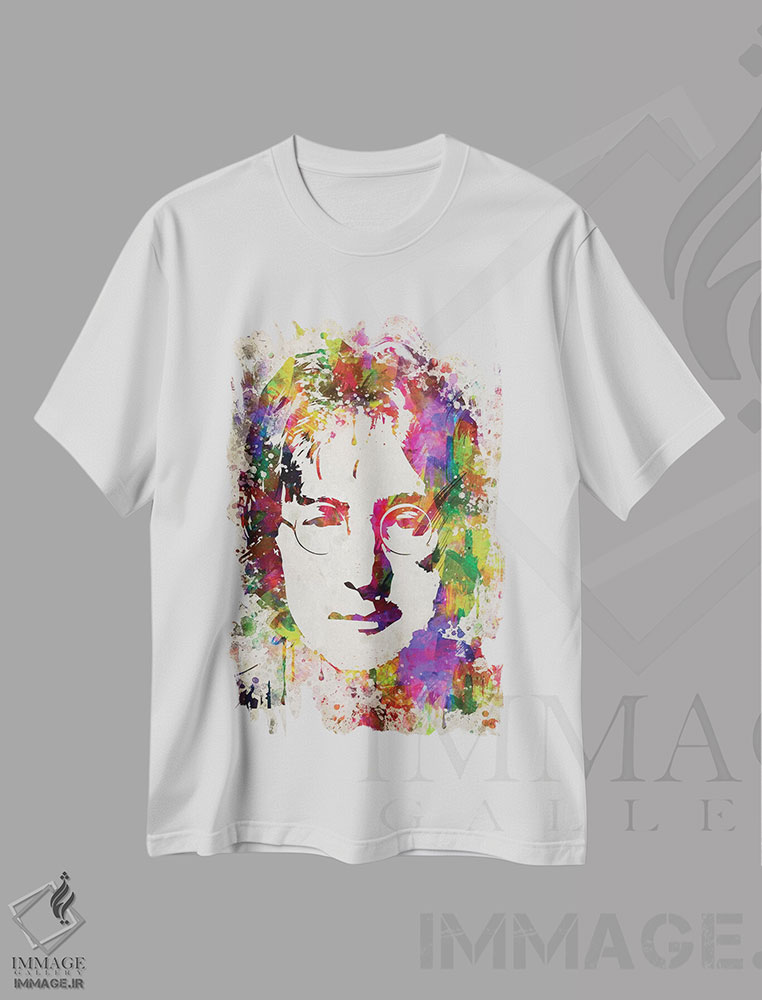 تیشرت طرح دار جان لنون، هنر فاخر معاصر اثر پیکسل کهنه | immage.ir