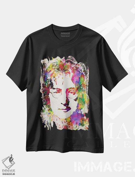 تیشرت طرح دار جان لنون، هنر فاخر معاصر اثر پیکسل کهنه | فروشگاه ایماژ