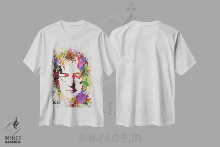 تیشرت طرح دار جان لنون، هنر فاخر معاصر اثر پیکسل کهنه | immage.ir