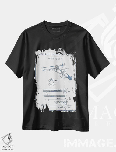 تیشرت طرح دار طرح پتنت اسلحه لودینگ از عقب جاشوا استیونز، وینتیج و رترو اثر پیکسل کهنه | فروشگاه ایماژ