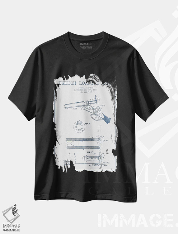 تیشرت طرح دار طرح پتنت اسلحه لودینگ از عقب جاشوا استیونز، وینتیج و رترو اثر پیکسل کهنه | فروشگاه ایماژ
