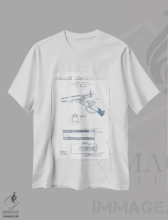 تیشرت طرح دار طرح پتنت اسلحه لودینگ از عقب جاشوا استیونز، وینتیج و رترو اثر پیکسل کهنه | immage.ir