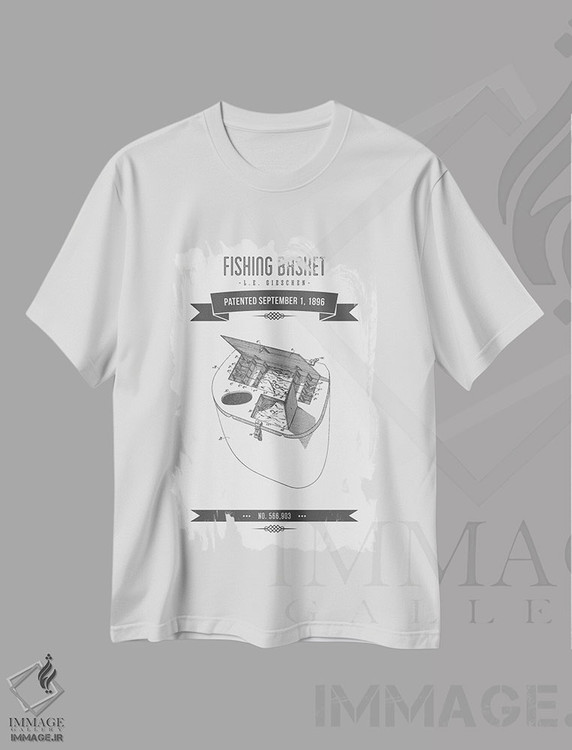 تیشرت طرح دار طرح پتنت کلاسیک سبد ماهیگیری ال.ای. گیشن، وینتیج و رترو اثر پیکسل کهنه | immage.ir