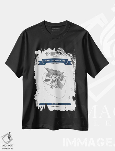 تیشرت طرح دار طرح پتنت کلاسیک سبد ماهیگیری ال.ای. گیشن، وینتیج و رترو اثر پیکسل کهنه | فروشگاه ایماژ