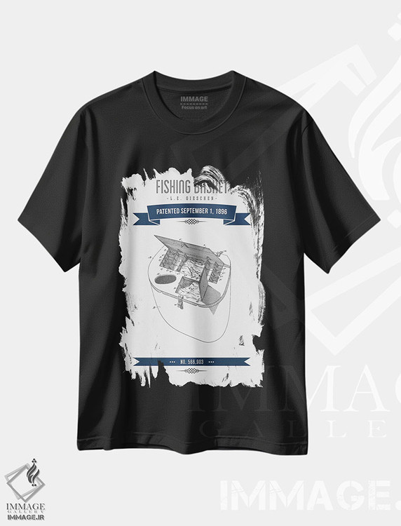 تیشرت طرح دار طرح پتنت کلاسیک سبد ماهیگیری ال.ای. گیشن، وینتیج و رترو اثر پیکسل کهنه | فروشگاه ایماژ