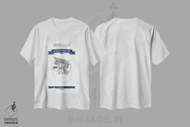 تیشرت طرح دار طرح پتنت کلاسیک سبد ماهیگیری ال.ای. گیشن، وینتیج و رترو اثر پیکسل کهنه | immage.ir