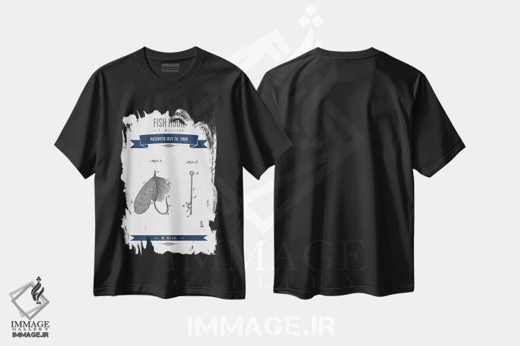 تیشرت طرح دار طرح پتنت کلاسیک قلاب ماهیگیری ال.وای. ویلیامز، وینتیج و رترو اثر پیکسل کهنه | فروشگاه ایماژ