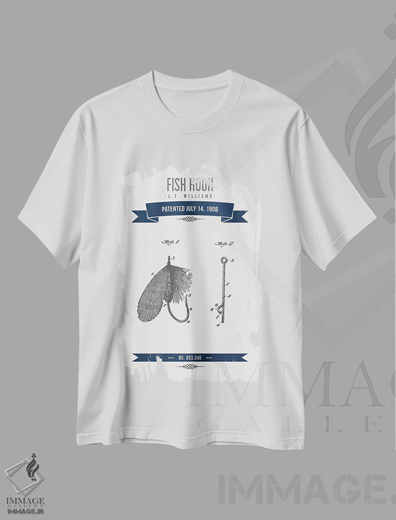 تیشرت طرح دار طرح پتنت کلاسیک قلاب ماهیگیری ال.وای. ویلیامز، وینتیج و رترو اثر پیکسل کهنه | immage.ir
